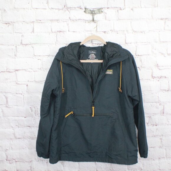 L.L. Bean Mountain Classic Insulated Anorak Hooded Nylon Black Size M - Picture 2 of 10